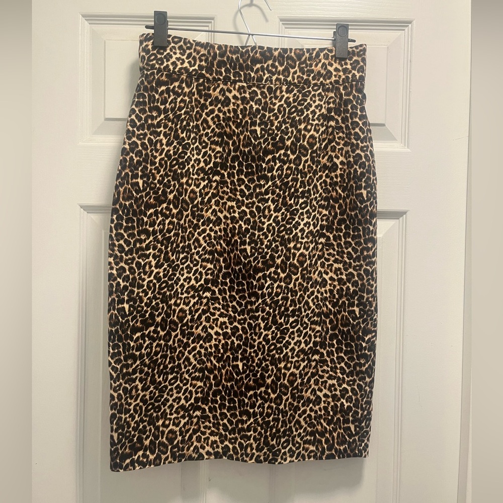 Pinup Couture Black and Leopard Print Midi Skirt - Picture 3 of 11